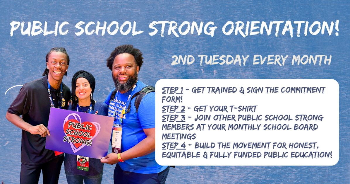 Public School Strong Orientation! · Families for Strong Public Schools